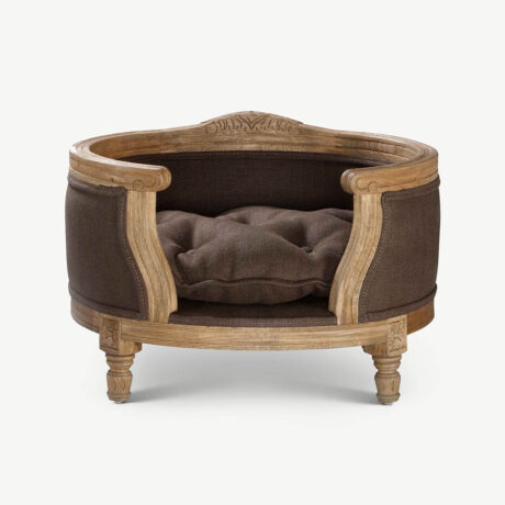 GEORGE Mocha Linen Dog Bed