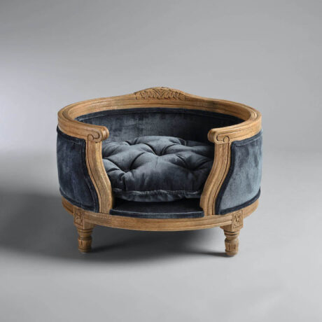 GEORGE Blue Velvet Dog Bed