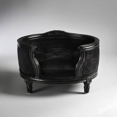 GEORGE Black Velvet Dog Bed