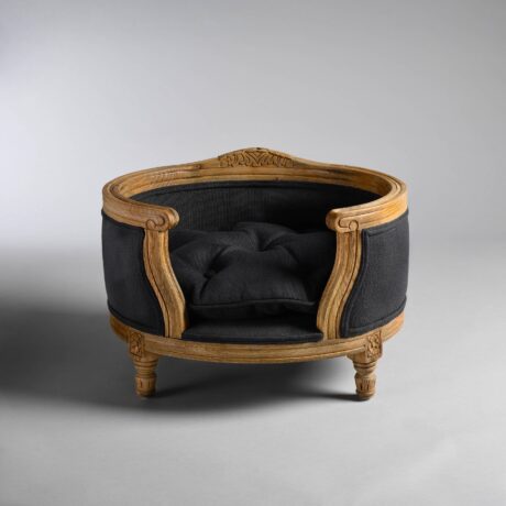 GEORGE Anthracite Velvet Dog Bed