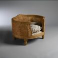 GEORGE Ecru Linen Oak Dog Bed