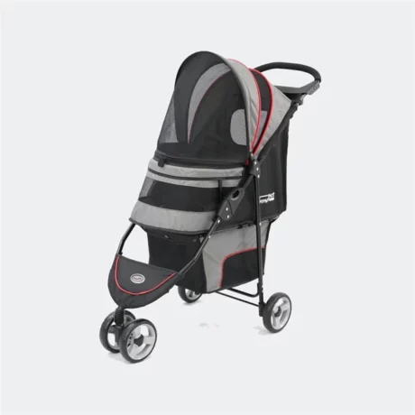 InnoPet Buggy Avenue including raincover -Shiny Grey/Red