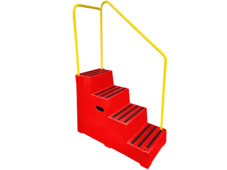 4 Step Heavy Duty Mounting Block with Handrail