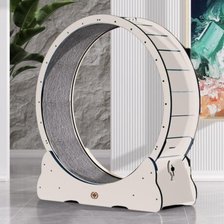 Wooden Cat Wheel Large (White)