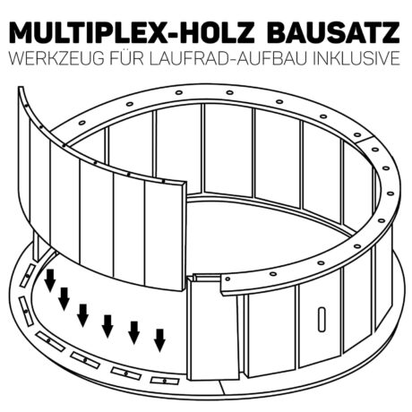 Wooden Cat Wheel Large (White)