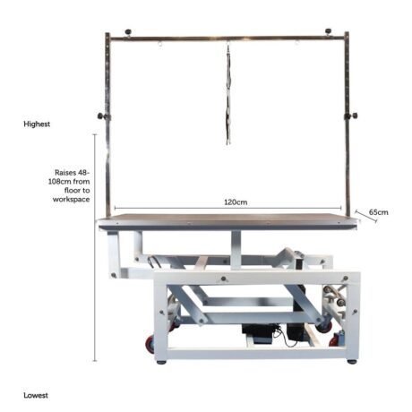 Titan Extreme Electric Table with Extreme H-Bar – Blue Tabletop