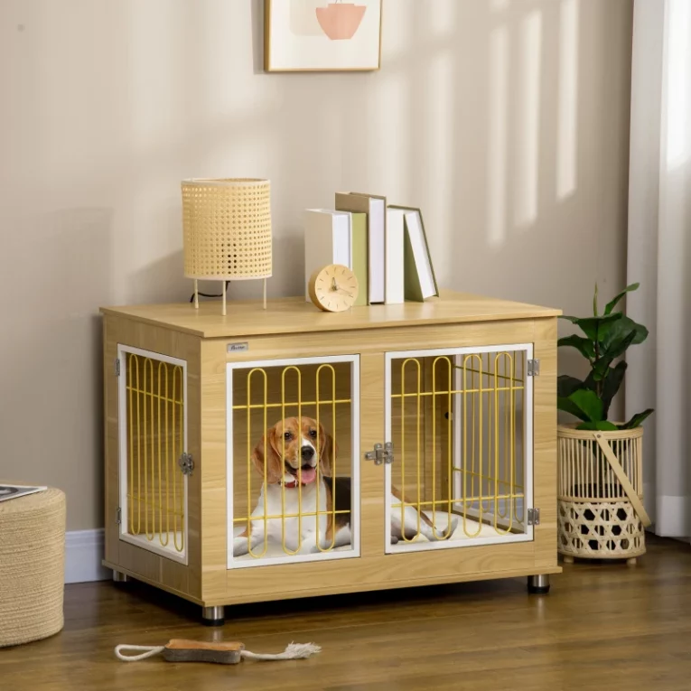 The Tia Dog Cage (Oak Tone)