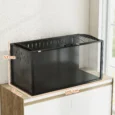 Steel Hamster Habitat with Clear Panels – Black, 105cm