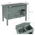 Insulated Wooden Cat House with Raised Base – Charcoal, 85cm