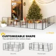 Twelve-Panel Steel Dog Playpen with Two Gates – Black, 80cm High
