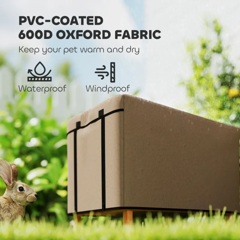 Water-Resistant Rabbit Hutch Cover – Brown, 43 × 52cm