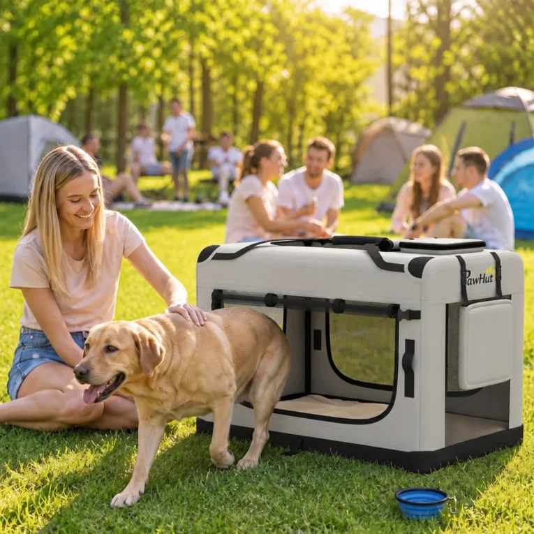 Soft Pet Carrier with Washable Cushion – Light Grey, 90 × 58 × 64cm Soft Pet Carrier with Washable Cushion – Light Grey, 90 × 58 × 64cm