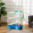 Hamster Cage 5-Level with Tunnel System 59x36cm – Blue and white