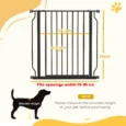 Adjustable Walk-Through Dog Gate – Black, 75–85cm