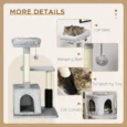 Cat Tower with Washable Top Bed – Light Grey, 85cm