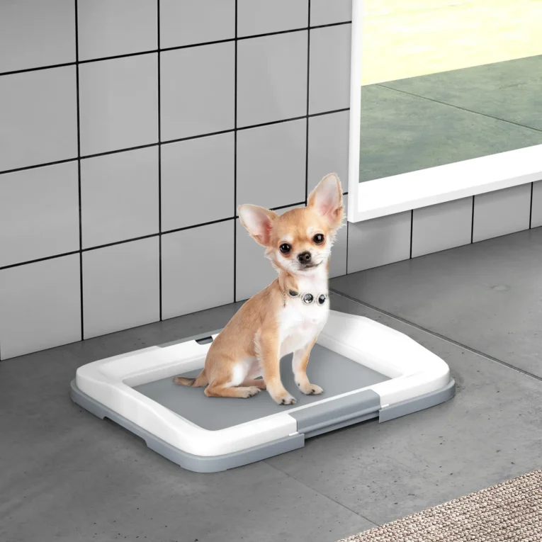 Dog Toilet 46.5L x 34W x 5.5Hcm – Grey and white Dog Toilet 46.5L x 34W x 5.5Hcm – Grey and white