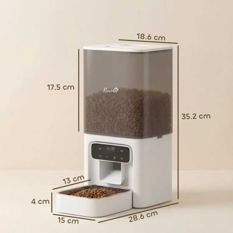 Programmable Automatic Cat Feeder with Voice Recorder – White, 4.5L Programmable Automatic Cat Feeder with Voice Recorder – White, 4.5L