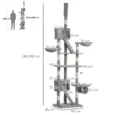 Cat Tree Indoor Adjustable Height 240-260cm – Light grey
