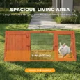 Wooden Rabbit Hutch with Run Outdoor Triangle House – Orange