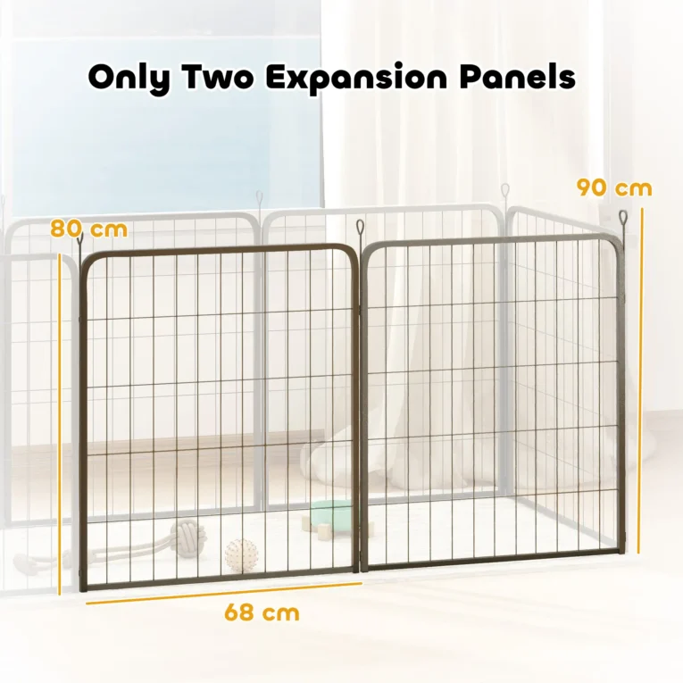 Dog Playpen Extension Panels – Two-Pack, Black, 80cm High