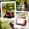 Two-in-One Pet Stroller with Detachable Carrier – Red