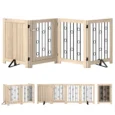 Four-Panel Folding Pet Gate with Door – Oak Tone, 70cm High