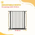 Adjustable Walk-Through Dog Gate – Black, 75–85cm