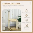 Cat Hammock Tower with Scratching Posts – Beige, 90cm