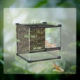 Reptile Glass Terrarium Stone Background 30cm – Black