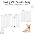 Freestanding Dog Gate Wood Expandable Barrier – White