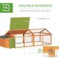 Wooden Chicken Coop with Nesting Box and Opening Roof – Orange, 240cm