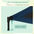 Elevated Dog Bed Portable Camping Cot Medium – Blue and Black