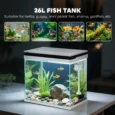 26-Litre Glass Aquarium with Filter, Pump and LED Lights – White
