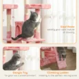 Cat Tree Scratching House Play Centre 173cm – Pink