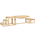 Three-Piece Wooden Dog Agility Set with Bridge and Steps