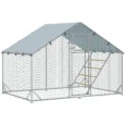 Walk-In Steel Chicken Run with Cover and Feeder – 3 × 2m