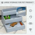 Wooden Dog Steps Pet Ladder with Storage – Grey