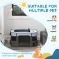 Folding Fabric Pet Playpen – Grey, 114cm