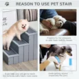 Wooden Dog Steps Pet Ladder with Storage – Grey