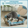 Cardboard Cat Scratcher Sofa with Catnip – Light Blue