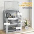 Wooden Hamster Cage with Deep Base and Accessories – Light Grey