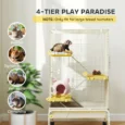 Four-Level Small-Animal Cage with Ramps and Wheels – Beige