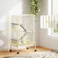Four-Level Small-Animal Cage with Ramps and Wheels – Beige