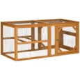Wooden Chicken Run with Perches and Multiple Doors – Natural, 140cm