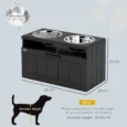 Raised Double Dog Feeding Station with Drawer – Black, 2L Bowls