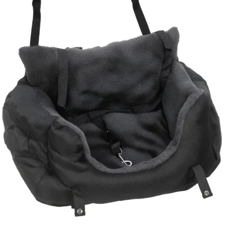 Padded Dog Car Seat with Washable Cover &ndash; Black, 58cm