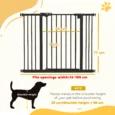 Adjustable Metal Dog Gate 74-100cm – Black