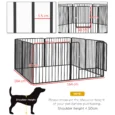 Eight-Panel Steel Dog Playpen with Gate – Black, 80cm High