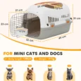 Hard-Shell Pet Carrier with Steel Door – Light Grey, 49cm