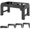 Adjustable Raised Dog Feeding Station with Slow Bowl – Black